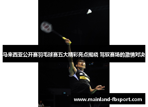 马来西亚公开赛羽毛球赛五大精彩亮点揭晓 驾驭赛场的激情对决